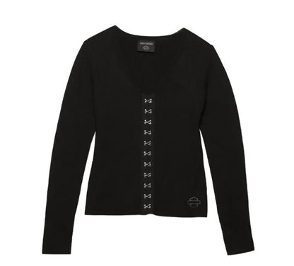 NEW HARLEY DAVIDSON 96417-23VW Women's XS SWEATER KNIT BLACK Forever Harley