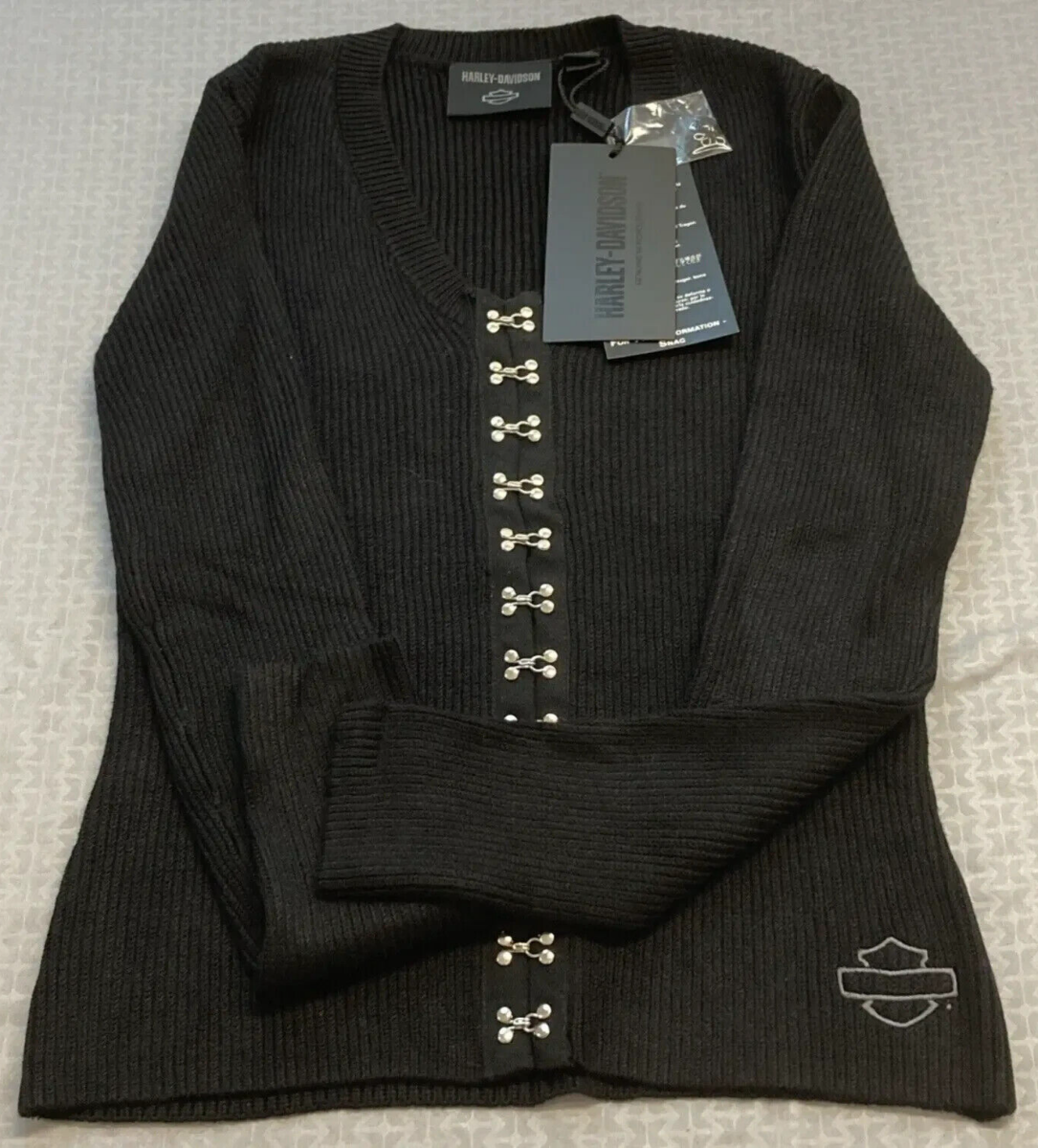 NEW HARLEY DAVIDSON 96417-23VW Women's XL SWEATER KNIT BLACK Forever Harley
