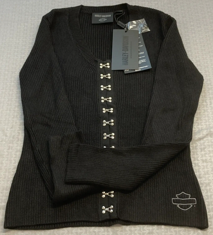 NEW HARLEY DAVIDSON 96417-23VW Women's XL SWEATER KNIT BLACK Forever Harley