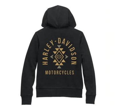 NEW HARLEY DAVIDSON 96185-23VW WOMEN'S XS HOODIE KNIT BLACK SPECIAL ZIP FRONT