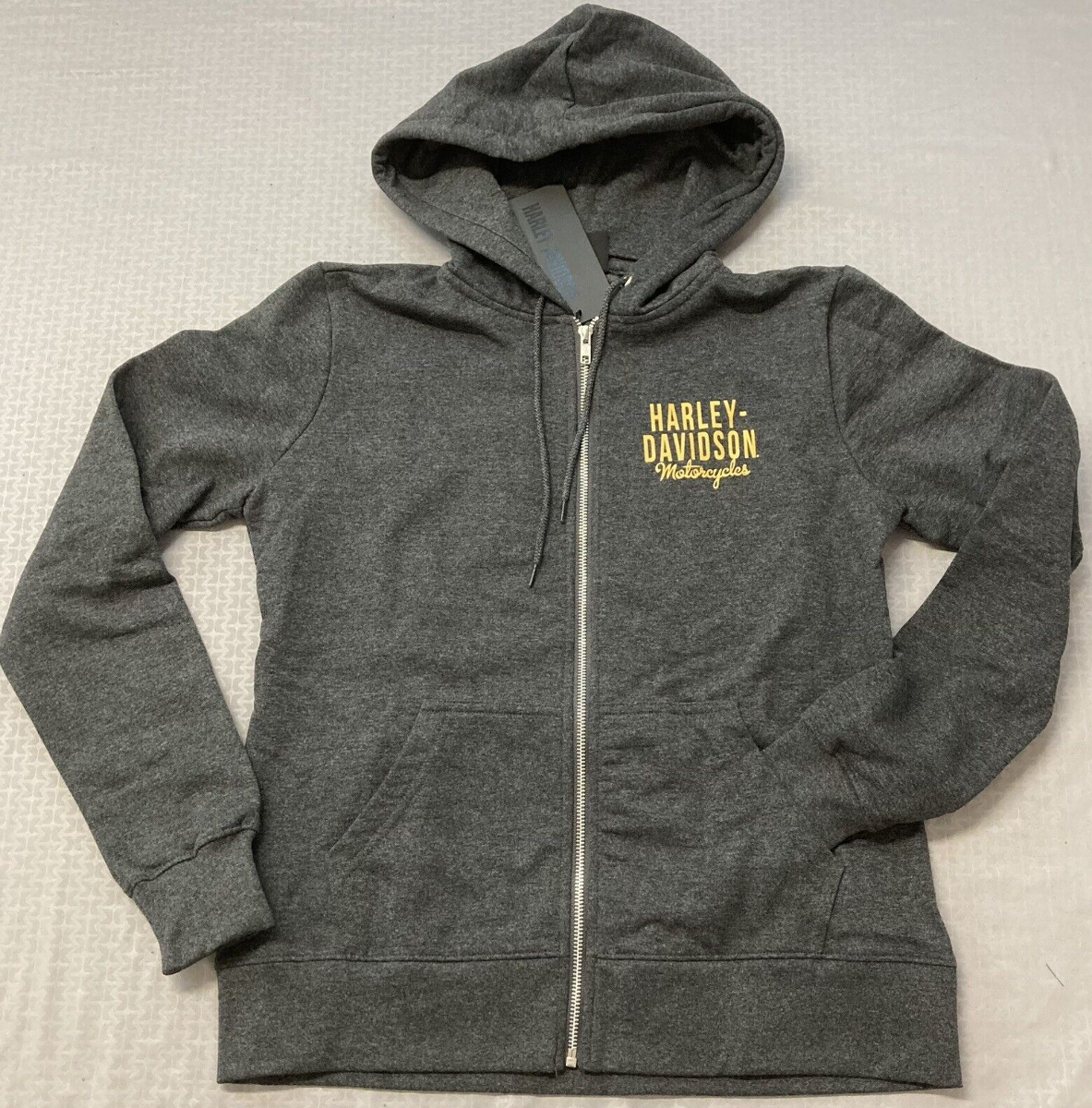 NEW HARLEY DAVIDSON 96185-23VW WOMEN'S XS HOODIE KNIT BLACK SPECIAL ZIP FRONT