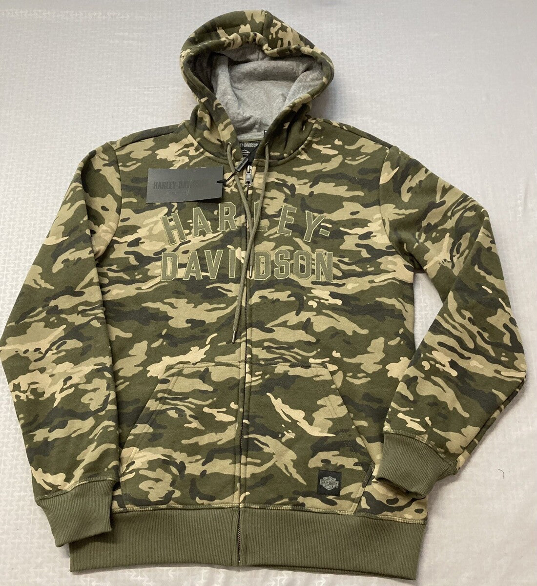 NEW GENUINE HARLEY DAVIDSON 96034-23VM MEN'S SMALL HOODIE KNIT CAMOUFLAGE