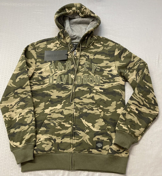 NEW GENUINE HARLEY DAVIDSON 96034-23VM MEN'S SMALL HOODIE KNIT CAMOUFLAGE