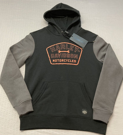 NEW GENUINE HARLEY DAVIDSON 96012-23VM MEN'S MED HOODIE BLACK Wrench Crew
