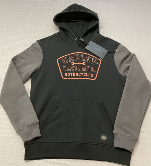 NEW GENUINE HARLEY DAVIDSON 96012-23VM MEN'S MED HOODIE BLACK Wrench Crew