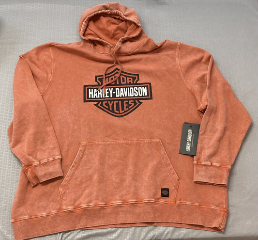 NEW GENUINE HARLEY DAVIDSON 96023-23VM MEN'S 4XL HOODIE ORANGE Westcoast B&S