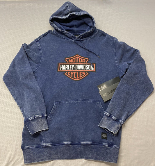 NEW GENUINE HARLEY DAVIDSON 96022-23VM Men's MED HOODIE BLUE Westcoast B&S