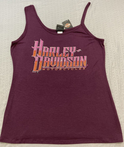 NEW GENUINE HARLEY DAVIDSON HT4669PPL WOMEN'S XS EARLY TO RISE SCOOP NECK PURPLE