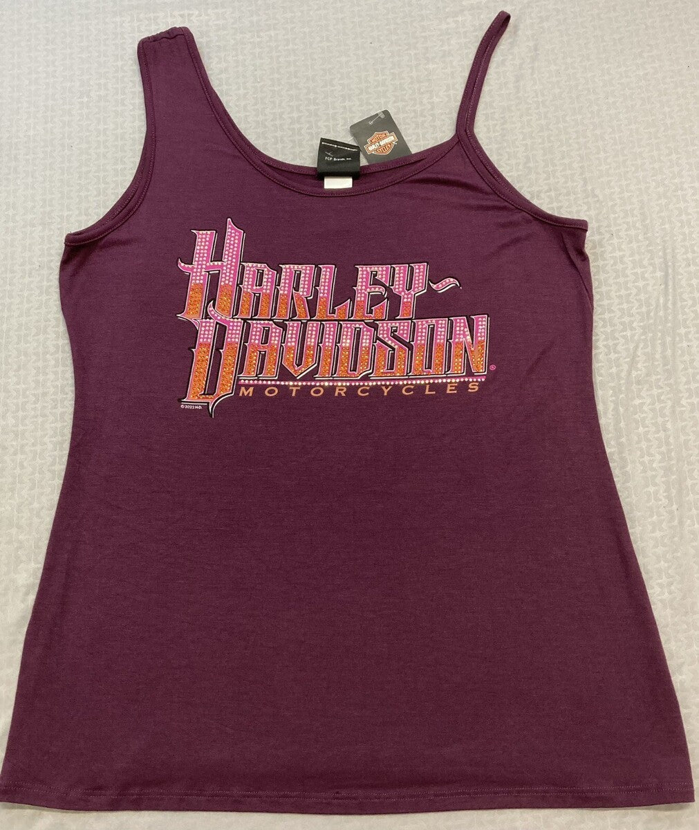 NEW GENUINE HARLEY DAVIDSON HT4669PPL WOMEN'S S EARLY TO RISE SCOOP NECK PURPLE