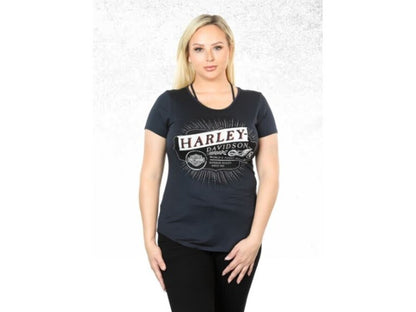 NEW GENUINE HARLEY DAVIDSON HT4668GRY Women's MARK OF PERFECTION S/S TOP XS