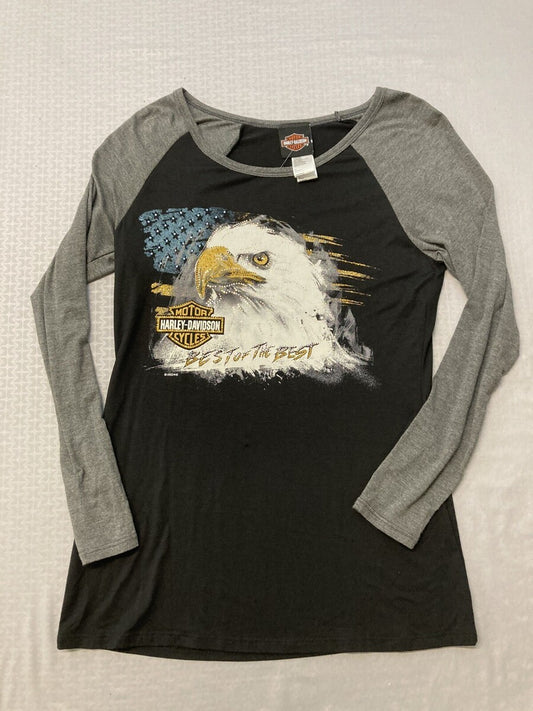 NEW GENUINE HARLEY DAVIDSON HT4679BLK Women's SMALL Unleash the Beast L/S Top