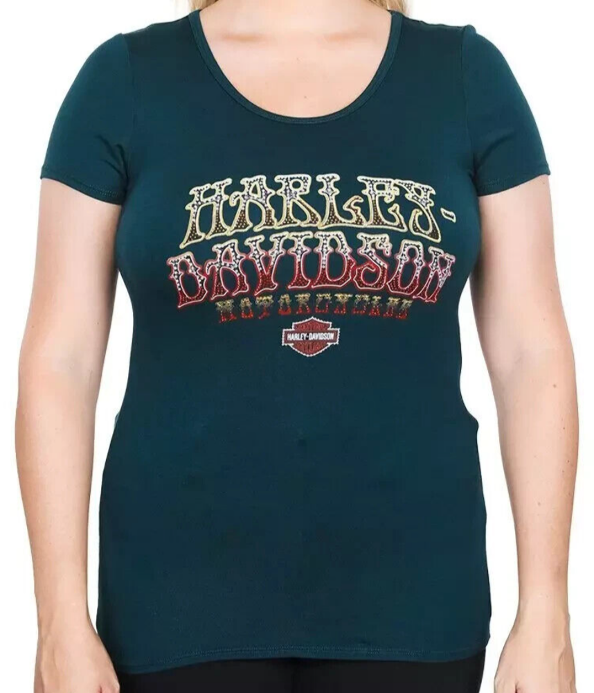 NEW GENUINE HARLEY DAVIDSON HT4707EME Women's MEDIUM VOODOO ROLLIN TOP EMERALD