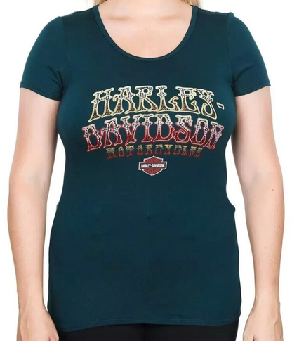 NEW GENUINE HARLEY DAVIDSON HT4707EME Women's MEDIUM VOODOO ROLLIN TOP EMERALD