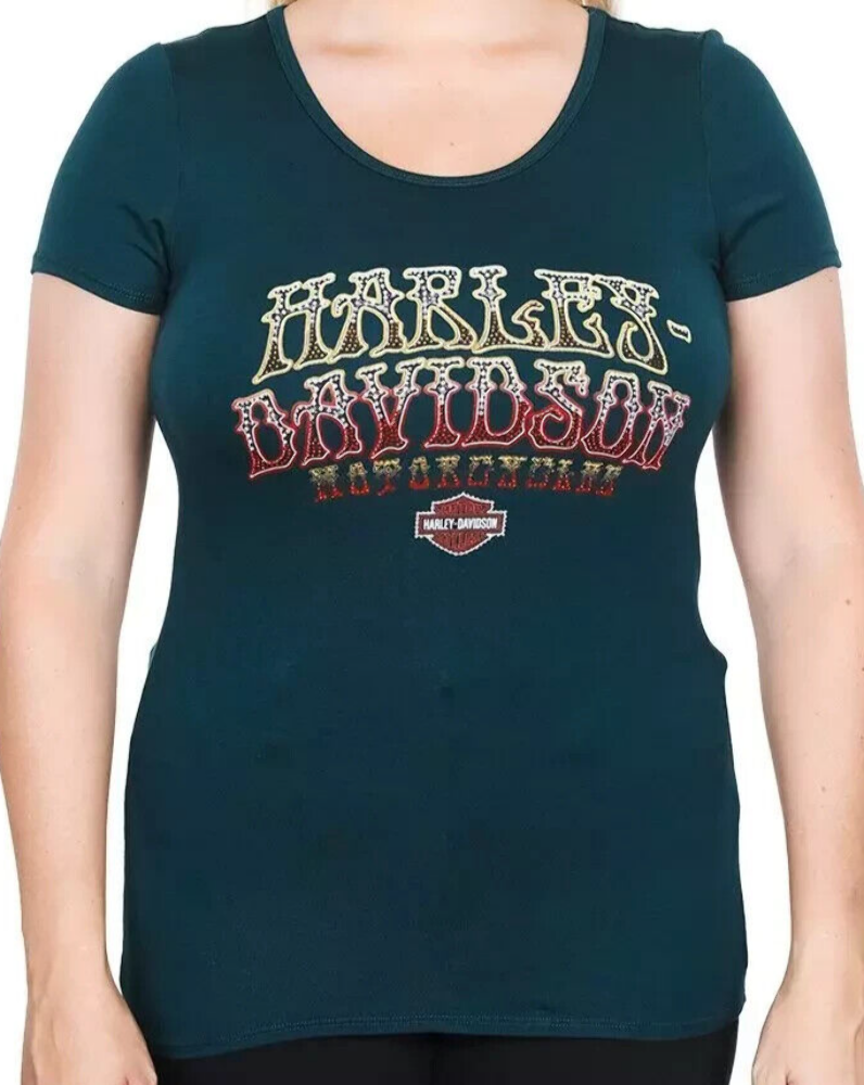 NEW GENUINE HARLEY DAVIDSON HT4707EME Women's LARGE VOODOO ROLLIN  EMERALD