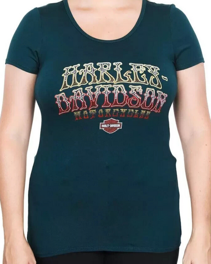 NEW GENUINE HARLEY DAVIDSON HT4707EME Women's XLARGE VOODOO ROLLIN  EMERALD