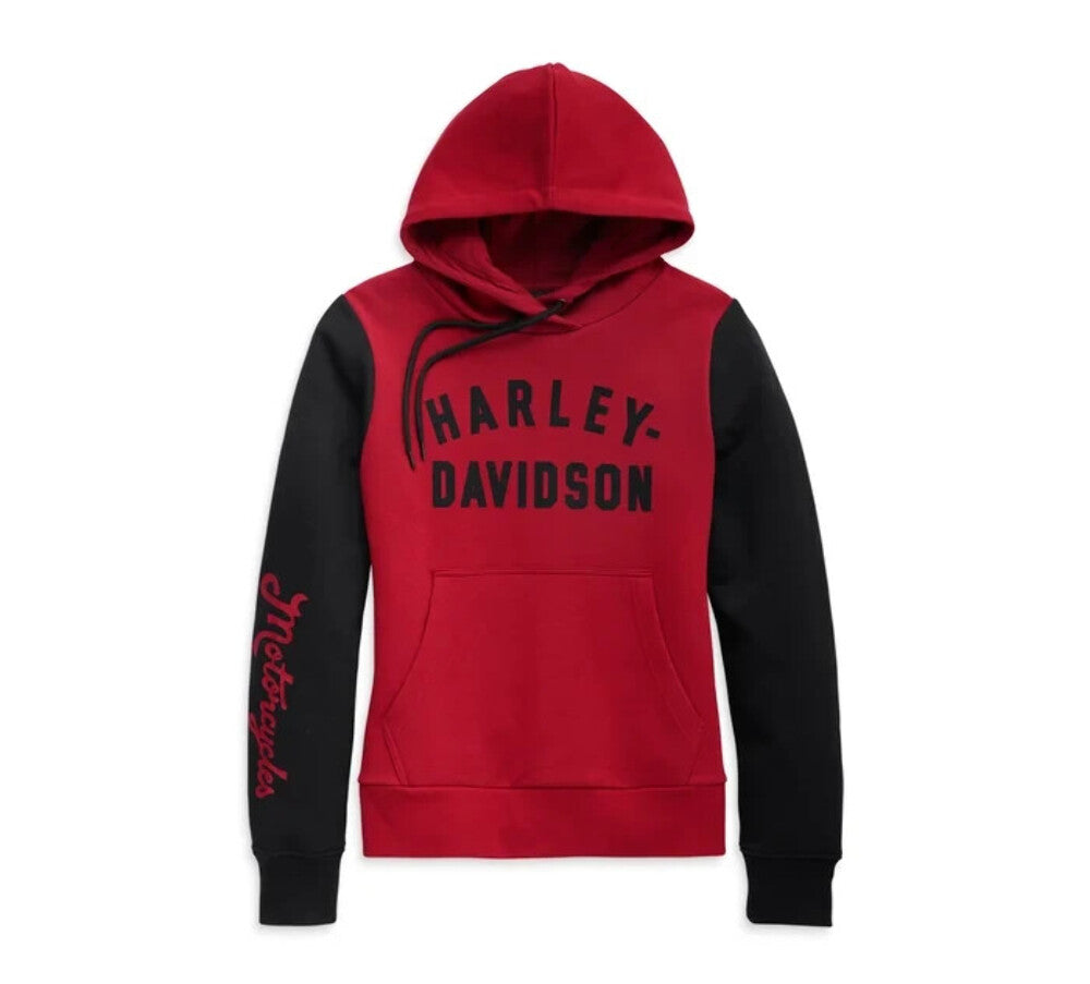 NEW GENUINE HARLEY DAVIDSON 96402-23VW Women's XS HOODIE RED COLORBLOCK