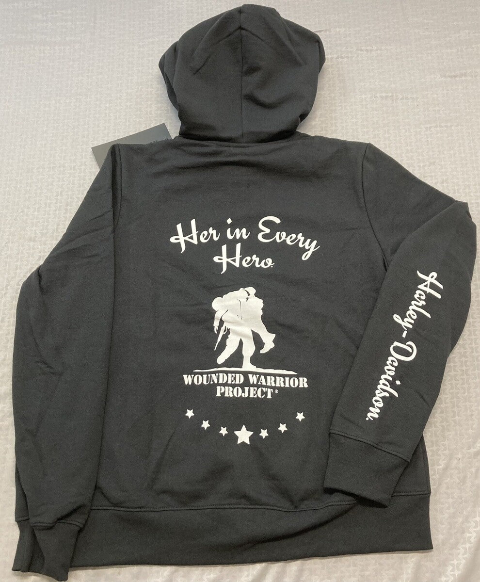 NEW HARLEY DAVIDSON 96426-22VW Women's Wounded Warrior Project Zip Hoodie Knit M