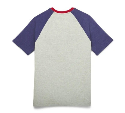 NEW HARLEY DAVIDSON 96533-22VM Men's Classic #1 Raglan Colorblock Knit Tee SM