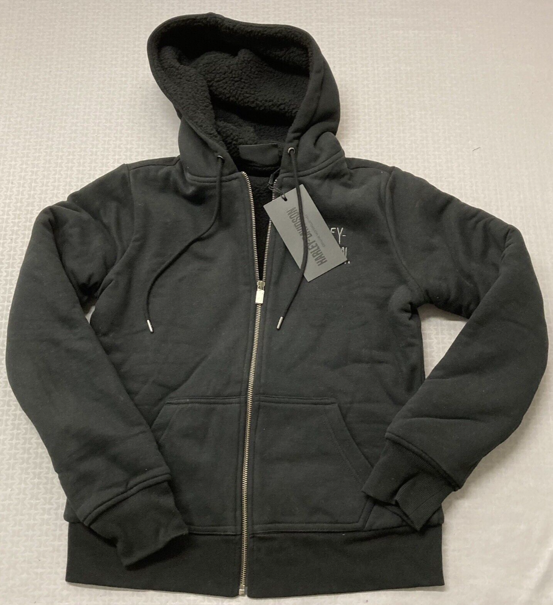 NEW HARLEY DAVIDSON 96400-23VW Women's XL HOODIE BLACK Sherpa Lined Road Home