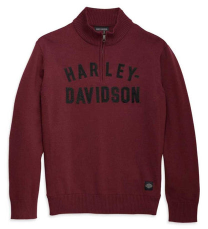 NEW GENUINE HARLEY DAVIDSON 96312-23VM MEN'S 2XL RED SWEATER 1/4-Zip LS
