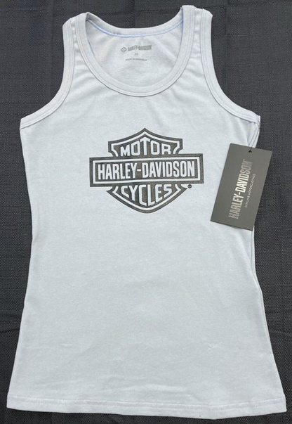 NEW HARLEY DAVIDSON 96201-23VW Women's Classic B&S Blue Knit Tank XS