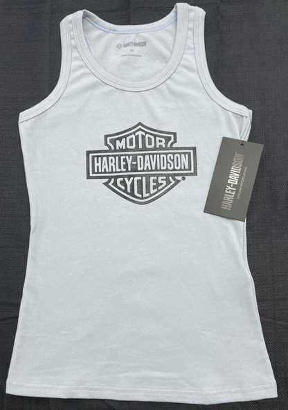 NEW HARLEY DAVIDSON 96201-23VW Women's Classic B&S Blue Knit Tank S