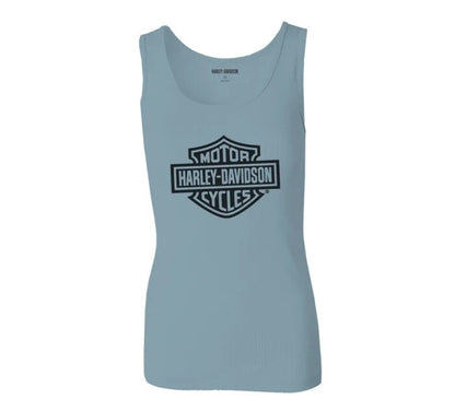 NEW HARLEY DAVIDSON 96201-23VW Women's MED Classic B&S Blue Knit Tank