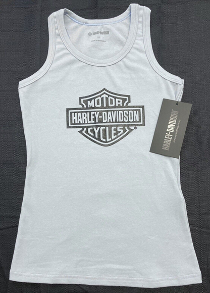 NEW HARLEY DAVIDSON 96201-23VW Women's LARGE Classic B&S Blue Knit Tank