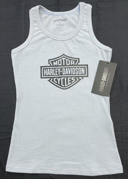 NEW HARLEY DAVIDSON 96201-23VW Women's LARGE Classic B&S Blue Knit Tank