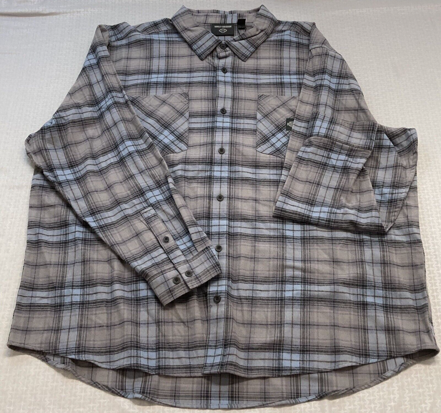 NEW GENUINE HARLEY DAVIDSON 96366-23VM MEN'S 4XL SHIRT HARLEY FOREVER BLUE PLAID