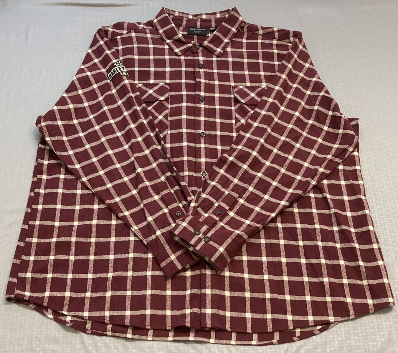 NEW GENUINE HARLEY DAVIDSON 96376-23VM MEN'S 4XL SHIRT WOVEN RED PLAID