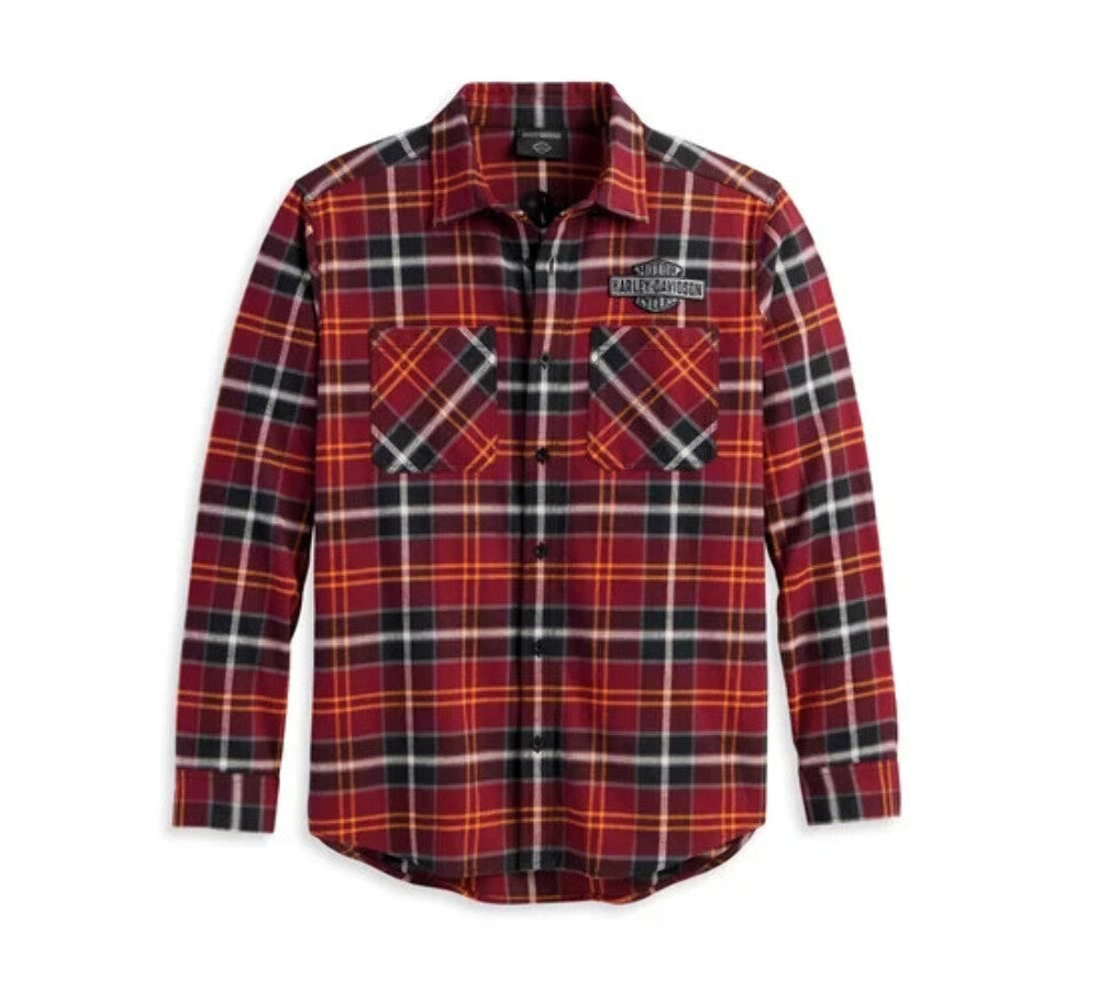 NEW GENUINE HARLEY DAVIDSON 96373-23VM MEN'S MED SHIRT RED PLAID Milwaukee