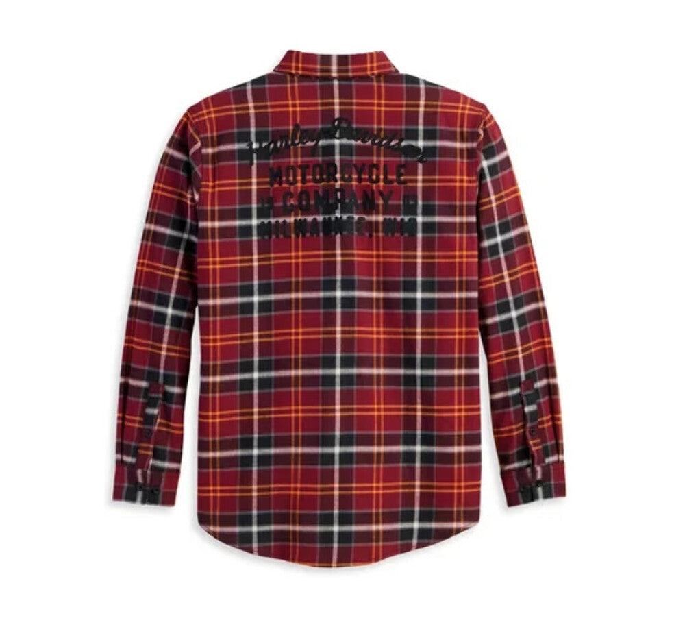 NEW GENUINE HARLEY DAVIDSON 96373-23VM MEN'S MED SHIRT RED PLAID Milwaukee