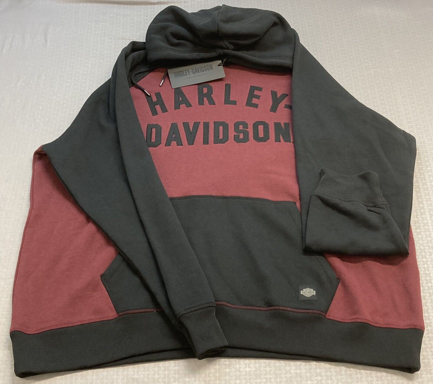 NEW GENUINE HARLEY DAVIDSON 96296-23VM MEN'S 3XL RED COLORBLOCK HOODIE