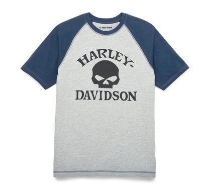 NEW GENUINE HARLEY DAVIDSON 96313-22VM Men's SMALL Willie G Skull Raglan Tee