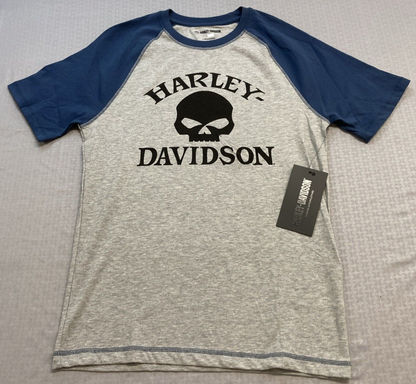 NEW GENUINE HARLEY DAVIDSON 96313-22VM Men's SMALL Willie G Skull Raglan Tee