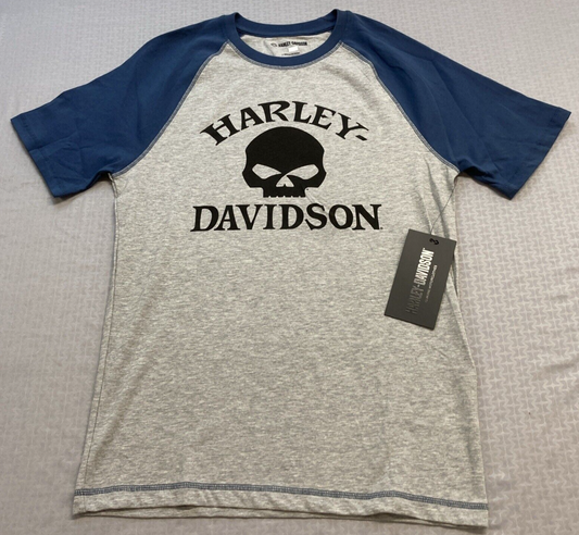 NEW GENUINE HARLEY DAVIDSON 96313-22VM Men's SMALL Willie G Skull Raglan Tee