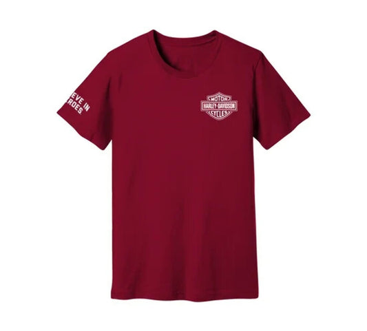 NEW GENUINE HARLEY DAVIDSON 96354-22VM MEN'S SMALL WWP RED TEE Freedom