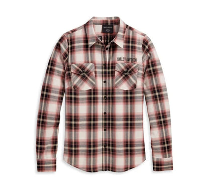 NEW HARLEY DAVIDSON 96477-23VW WOMEN'S RETRO WINGED WOVEN FLANNEL PLAID SHIRT 2W