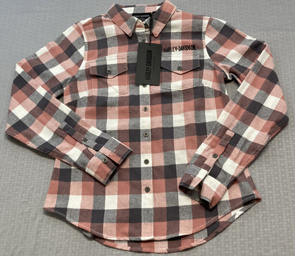 NEW HARLEY DAVIDSON 96482-23VW Women's Retro Winged Flannel Shirt Plaid 3W