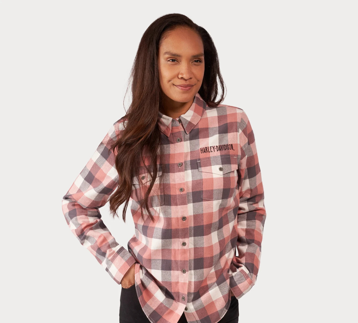 NEW HARLEY DAVIDSON 96482-23VW Women's Retro Winged Flannel Shirt Plaid 3W