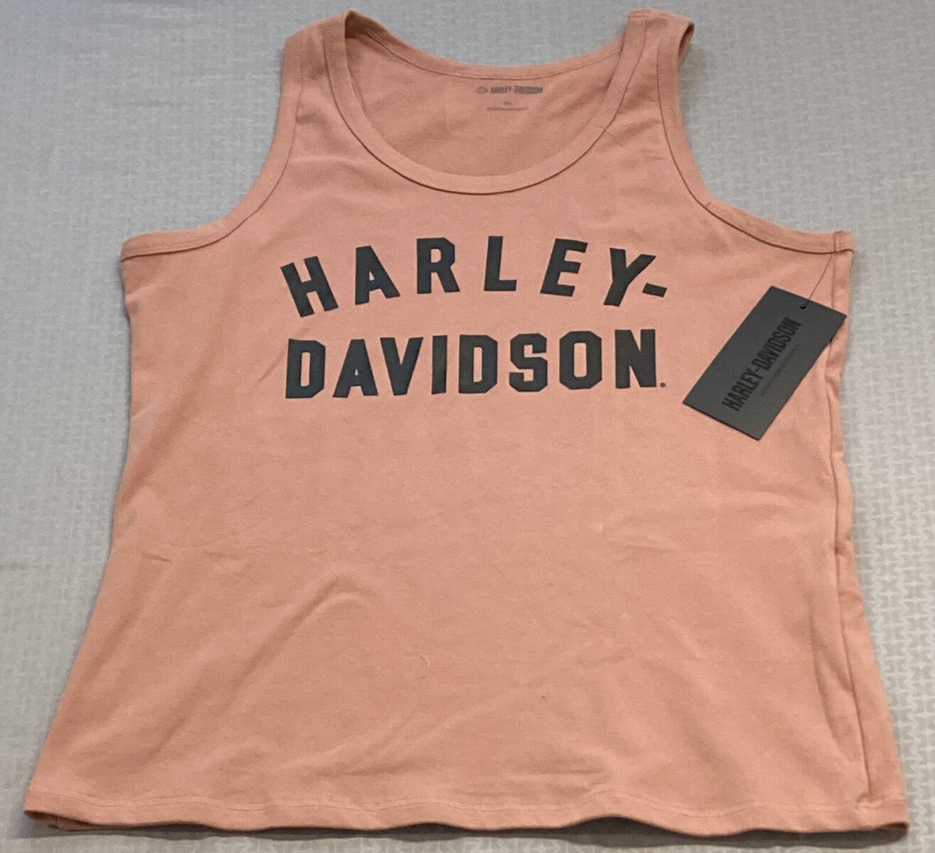NEW HARLEY DAVIDSON 96441-23VW Women's Classic Racer Font Knit Tank Ash Rose XS