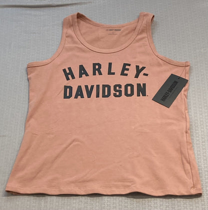 NEW HARLEY DAVIDSON 96441-23VW Women's Classic Racer Font Knit Tank Ash Rose XL