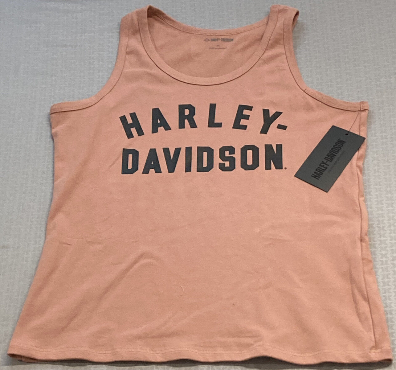 NEW HARLEY DAVIDSON 96441-23VW Women's Classic Racer Font Knit Tank Ash Rose 2XL
