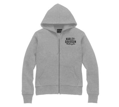NEW GENUINE HARLEY DAVIDSON 96186-23VW WOMEN'S 2XL HOODIE GREY HEATHER Zip Front