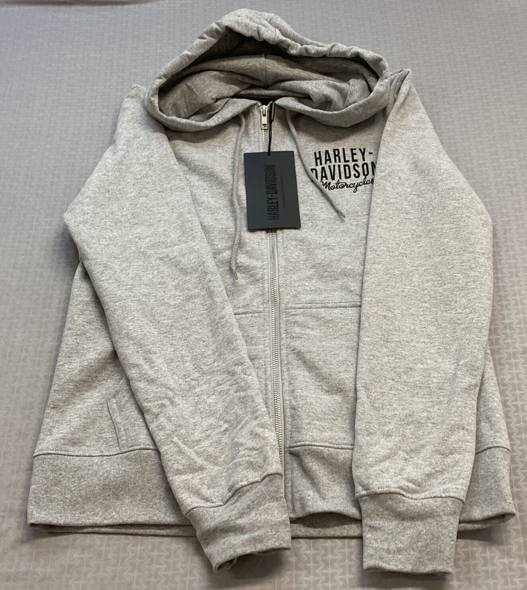 NEW GENUINE HARLEY DAVIDSON 96186-23VW WOMEN'S SMALL HOODIE GREY HEATHER