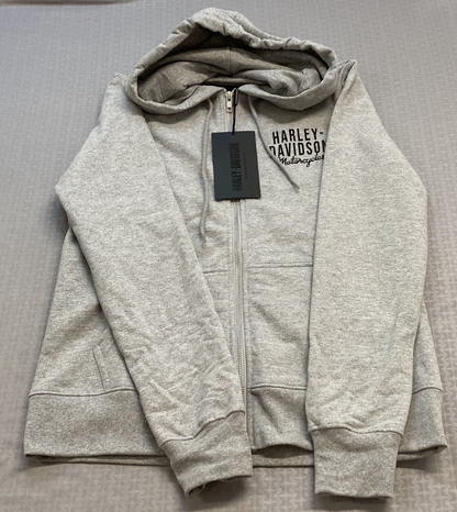 NEW GENUINE HARLEY DAVIDSON 96186-23VW WOMEN'S SMALL HOODIE GREY HEATHER