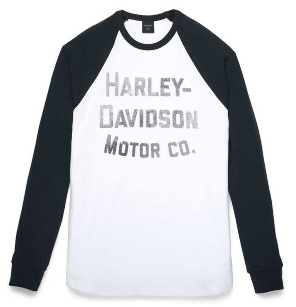 NEW HARLEY DAVIDSON 96323-22VM Men's Classic Amplifier Long Sleeve Raglan Tee L