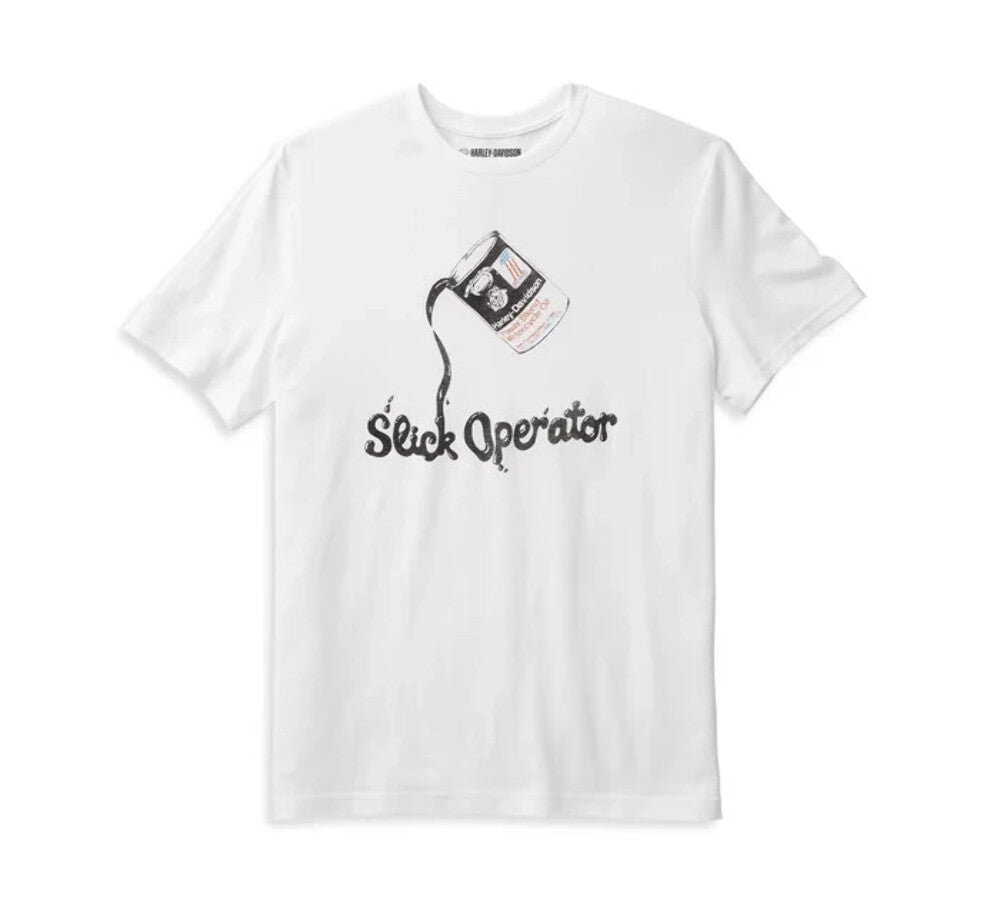 NEW GENUINE HARLEY DAVIDSON 96531-22VM Men's Oil Can White Knit Tee Sm