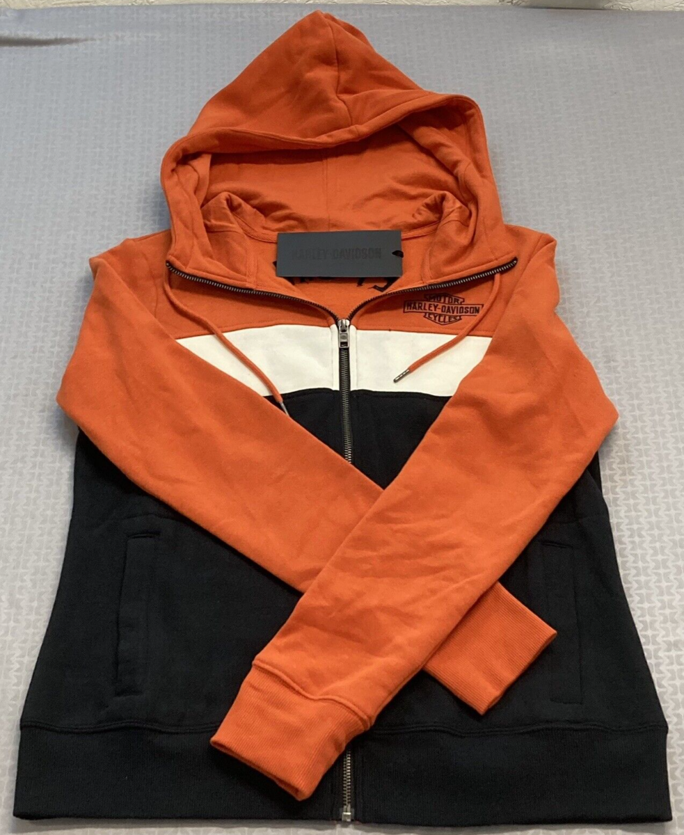 NEW GENUINE HARLEY DAVIDSON 96595-22VW WOMEN'S MEDIUM HOODIE COLORBLOCK